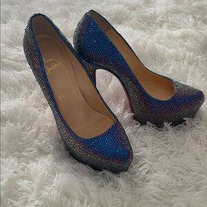 Christian Louboutin Daffodil heels -  custom hand strassed crystals. Never worn